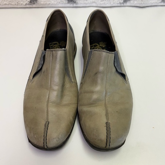 Rieker Women’s EU 40 Daphne Low-Top Grey Blue Slip On Leather Rubber Loafer Flat - Picture 4 of 11